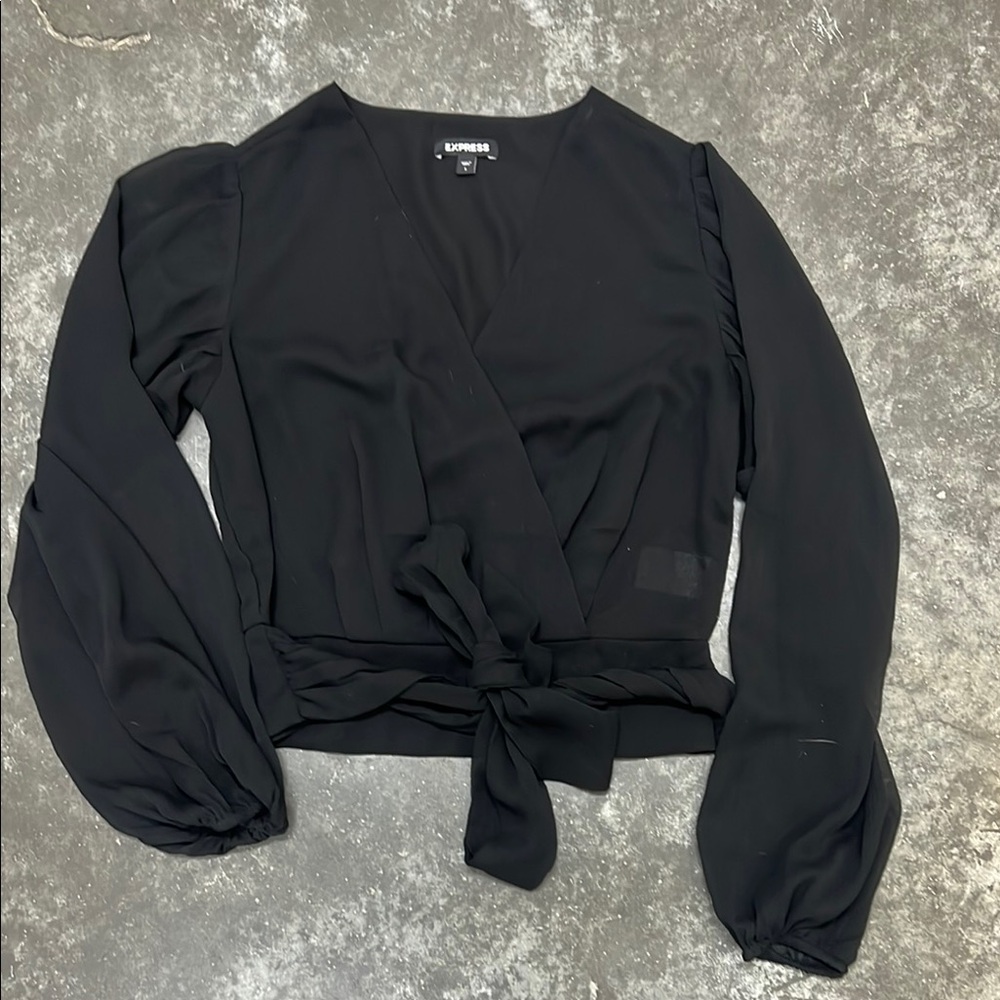 NWOT Express Cropped Wrap Blouse